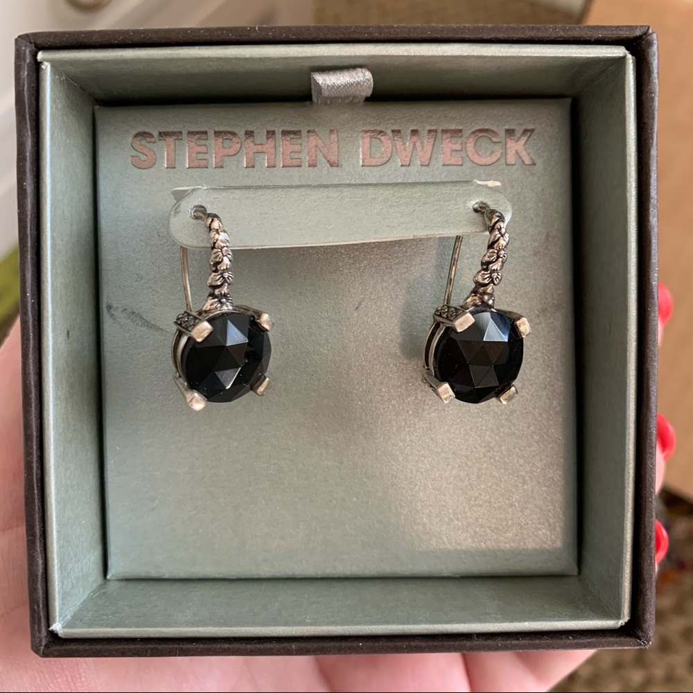Stephen Dweck Flower Hook Earrings - Black/Silver